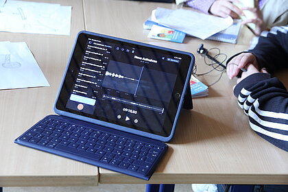 Foto von der Podcast-Produktion